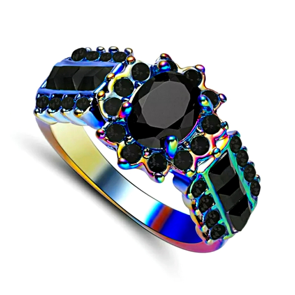 New Black Sapphire Rainbow Hematite Ring.
